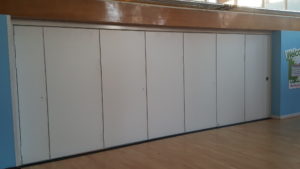 Closed Sliding Wall Partition in School Hall