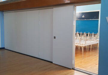Sliding Wall with Door Open to Canteen